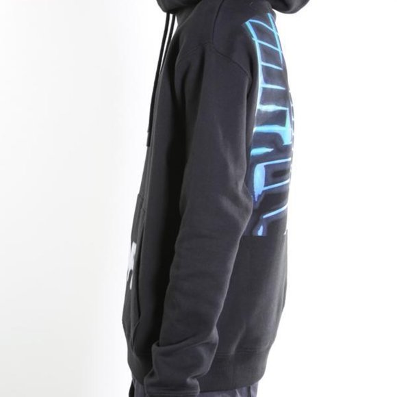 *** OFF-WHITE *** KIDMOGRAPH HOODIE | BLACK/BLUE | MEDIUM (M) | HOODIE SWEATER - Picture 5 of 6